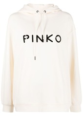 Pinko logo-appliqué cotton hoodie