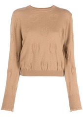 Pinko logo-debossed cashmere top