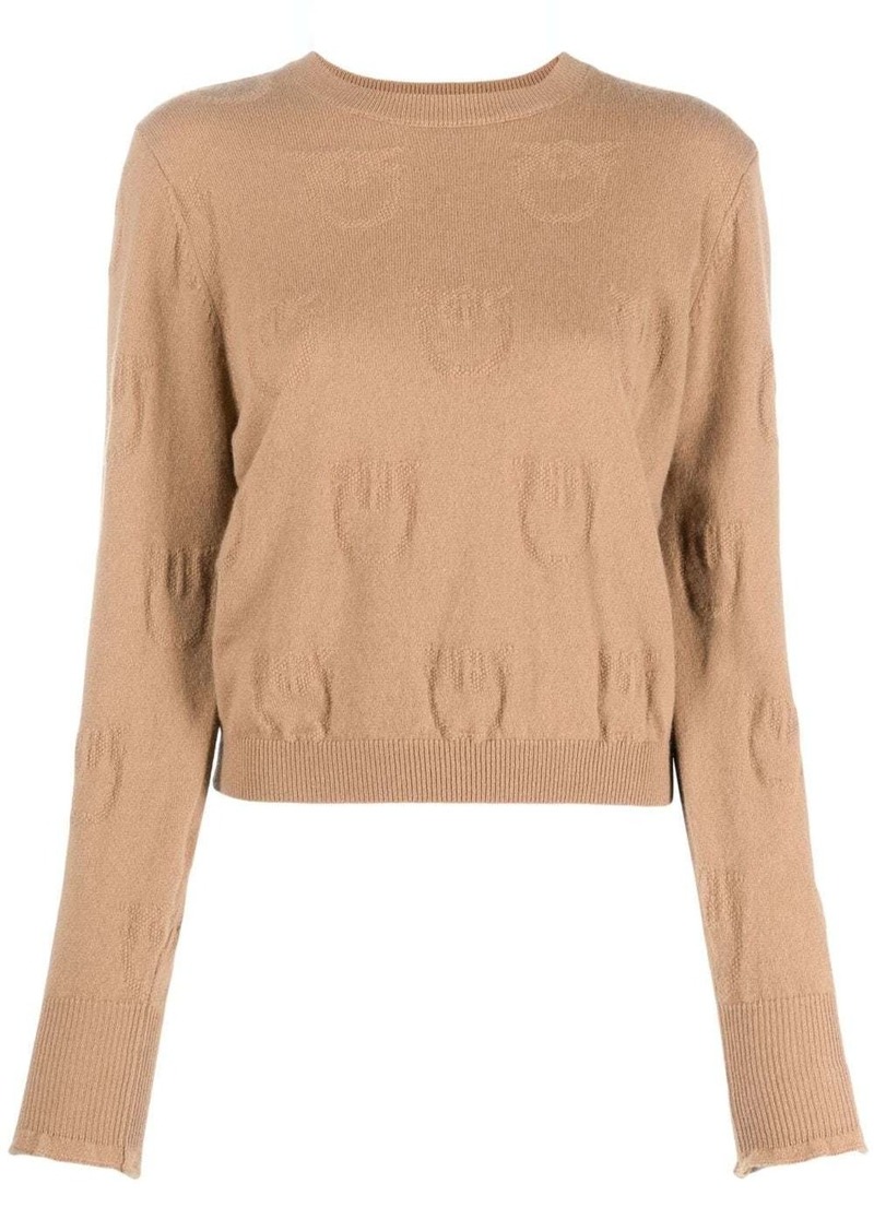 Pinko logo-debossed cashmere top