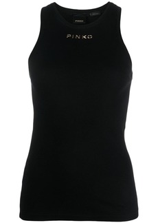 Pinko logo-embossed cotton tank top