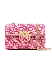 Pinko logo jacquard satchel bag