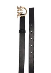 Pinko logo-plaque leather belt