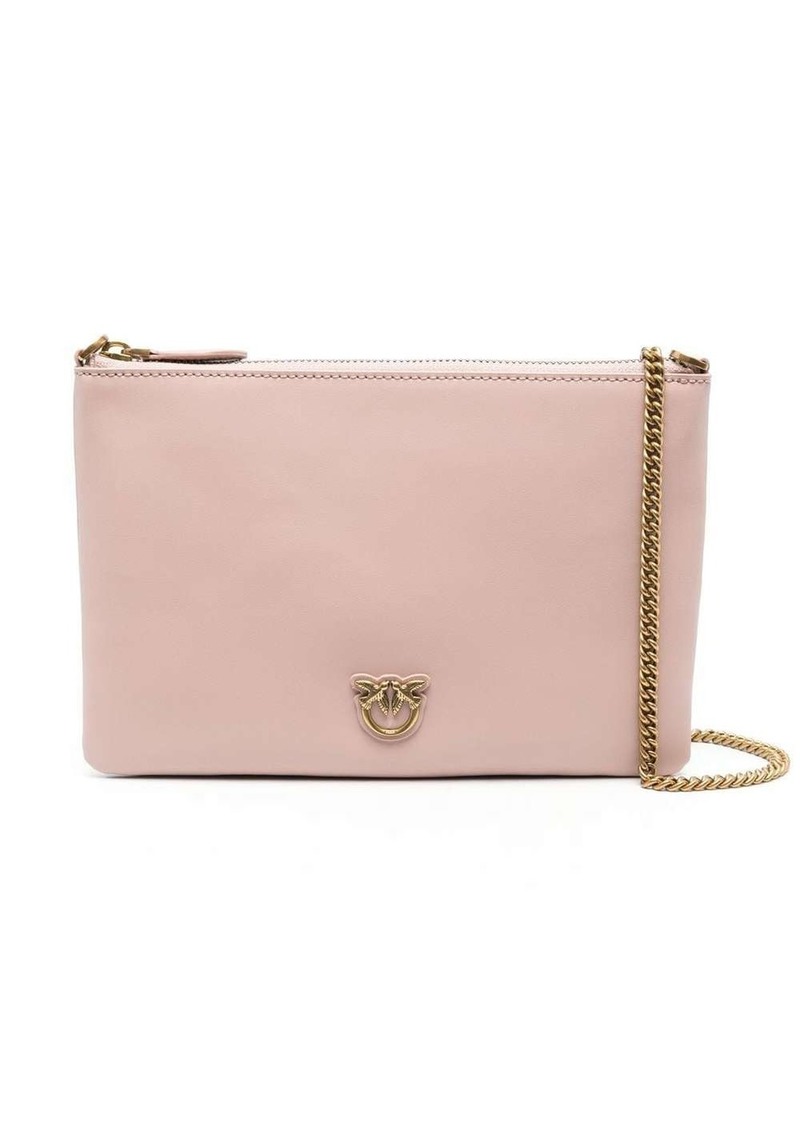 Pinko logo-plaque leather satchel bag