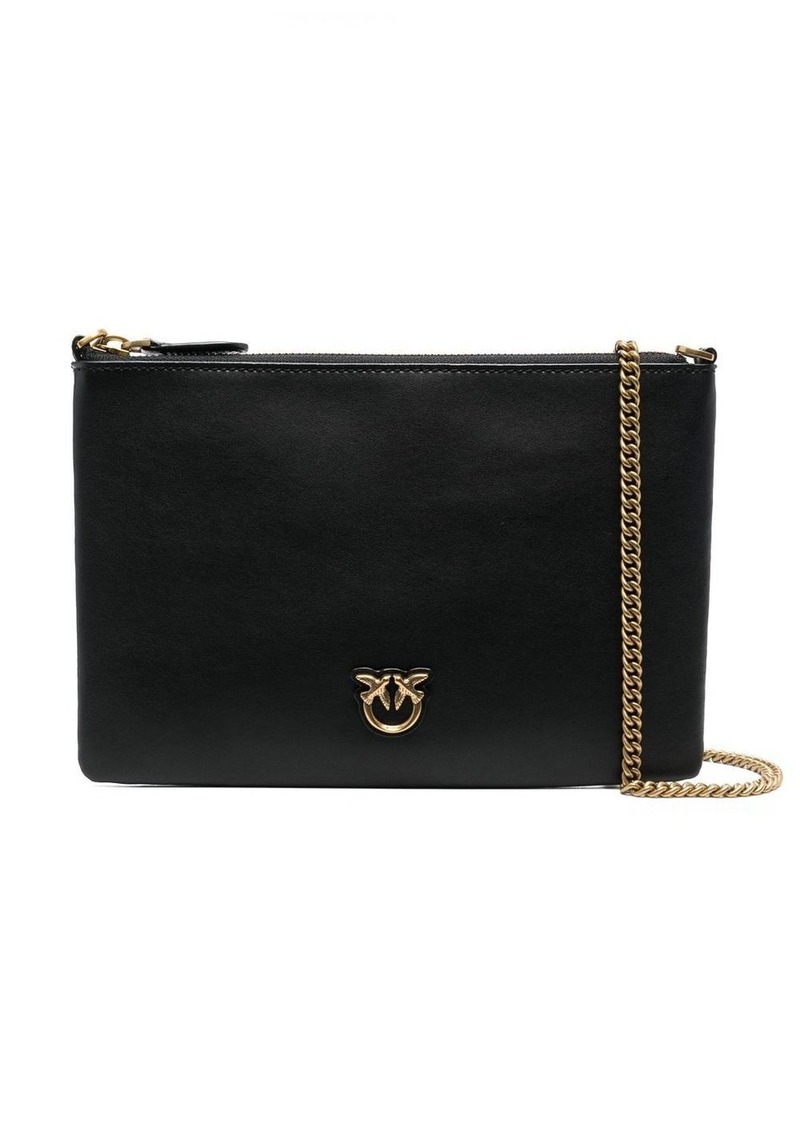 Pinko logo-plaque leather satchel bag