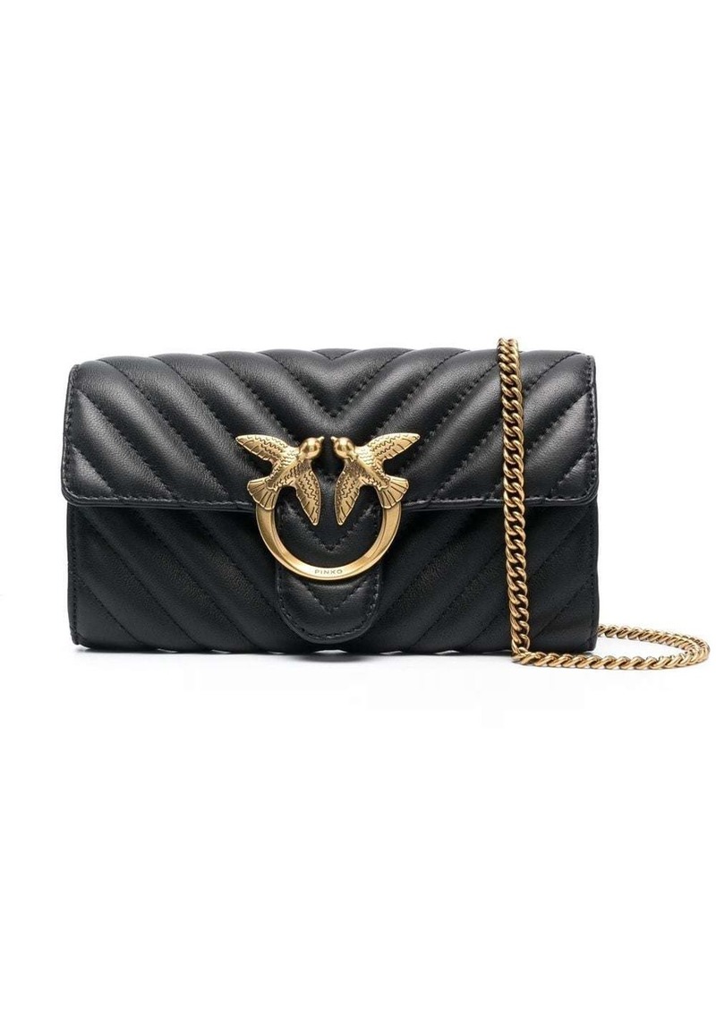 Pinko logo-plaque matelassé shoulder bag