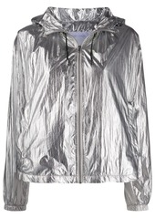 Pinko metallic-print hooded jacket