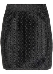 Pinko metallic-threading knitted skirt