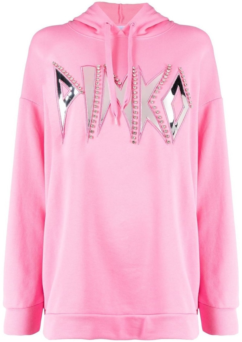 Pinko mirrored-logo hoodie