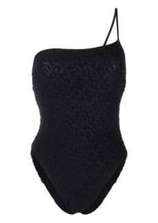 Pinko monogram-print single-shoulder swimsuit