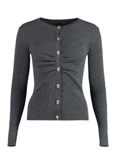 PINKO AVELIGNESE WOOL BLEND CARDIGAN WITH BUTTONS