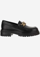 PINKO LOVE BIRDS LEATHER LOAFERS