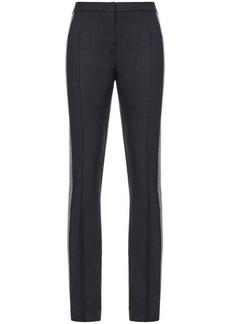 PINKO rhinestone-embellished slim-cut trousers