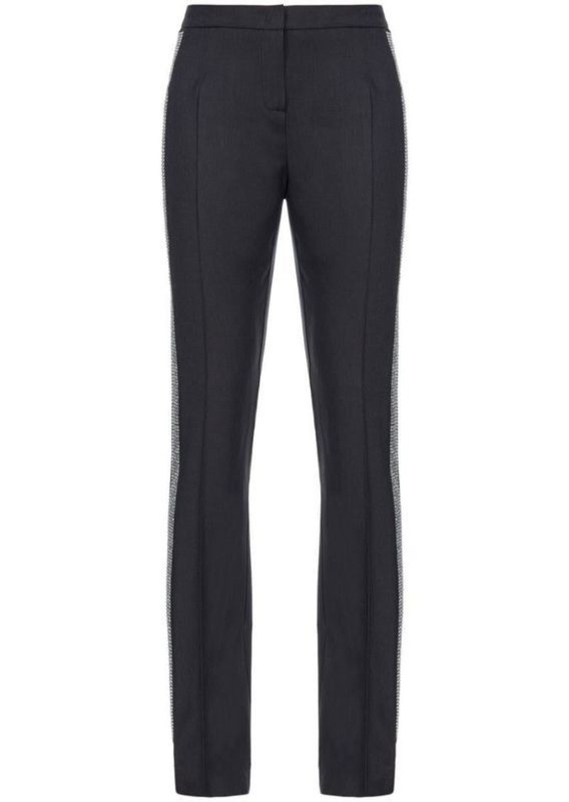 PINKO rhinestone-embellished slim-cut trousers