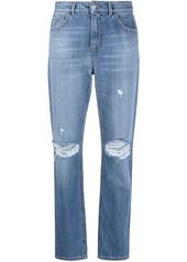 Pinko ripped-detail slim-fit jeans