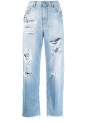 Pinko ripped straight-leg jeans