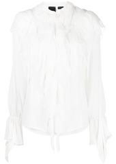 Pinko round-neck ruffled blouse