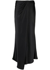 Pinko satin-finish asymmetric maxi skirt