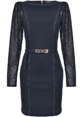 Pinko sequin-sleeve belted dress