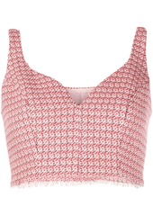 Pinko tweed-weave cropped vest