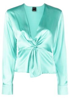 Pinko twist-detail silk blouse