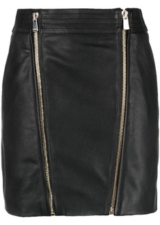 Pinko zip-up leather miniskirt