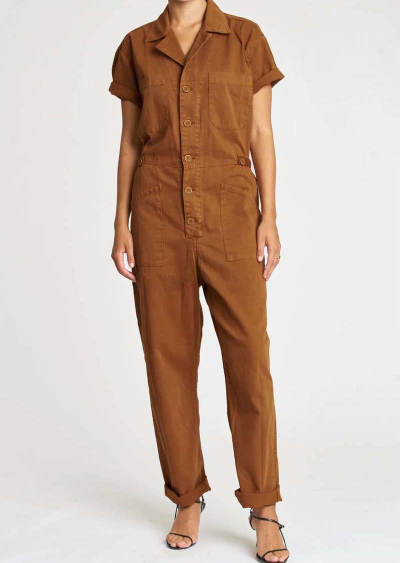 PISTOLA Grover Short Sleeve Field Suit In Spicy Brown