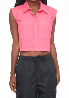 PISTOLA Liam Sleeveless Button Down Shirt In Pink Punch