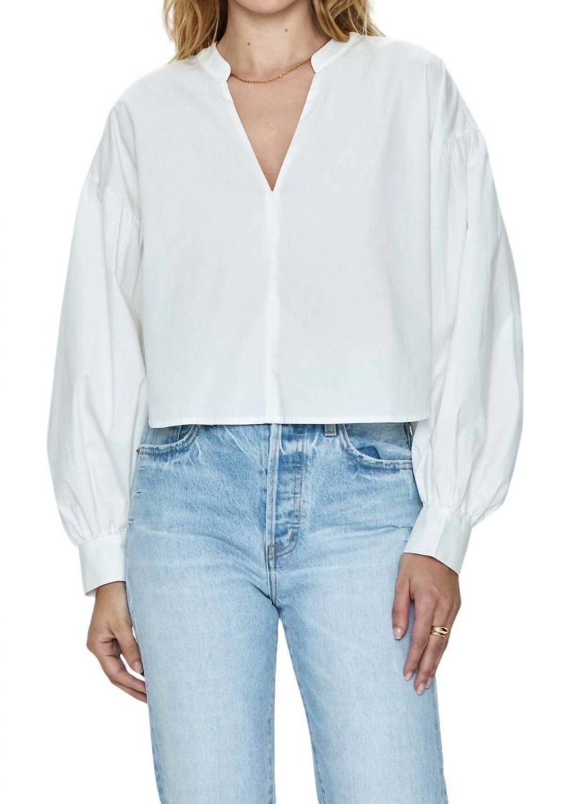 PISTOLA Lou Puff Sleeve Shirt In White