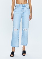 Pistola Cassie Ripped High Waist Crop Straight Leg Jeans