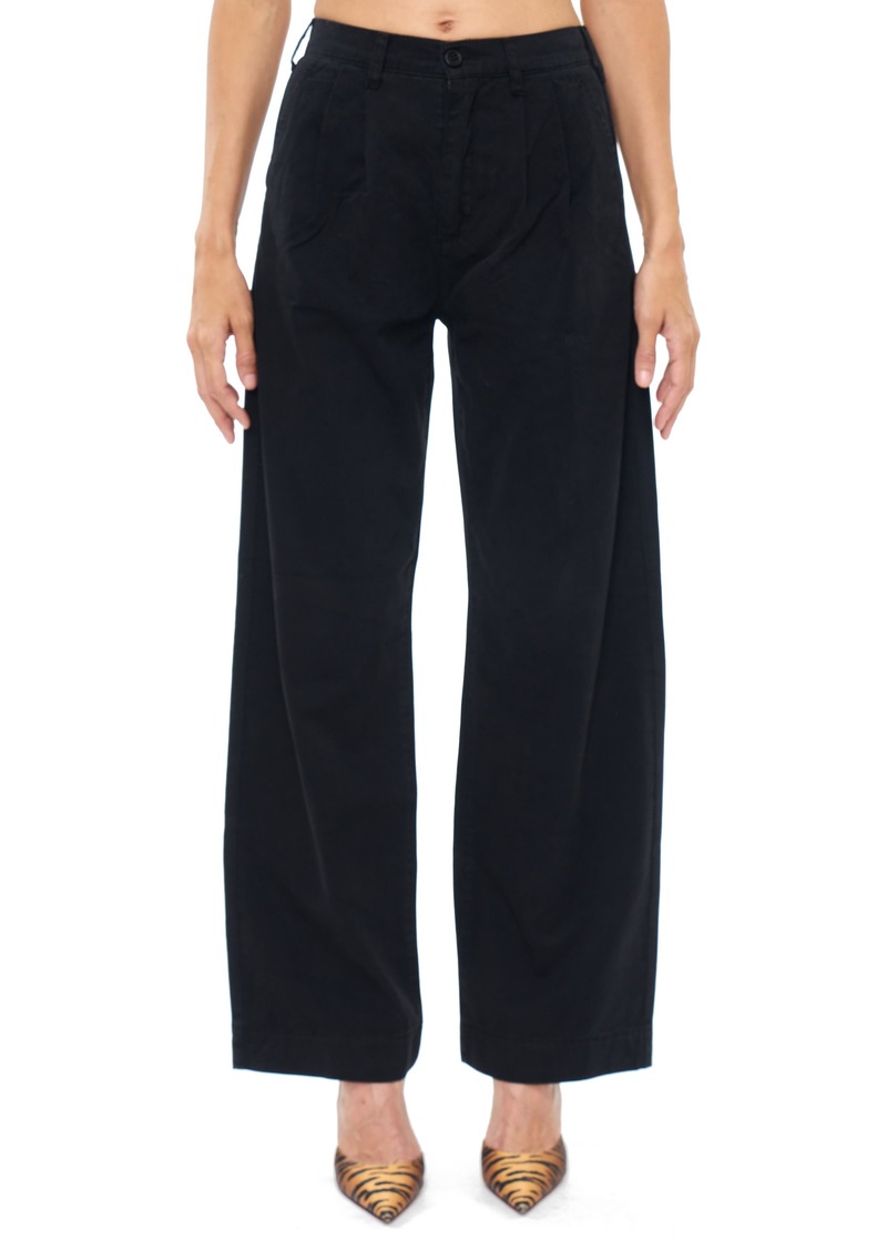 Pistola Ellery High Waist Cotton Wide Leg Trousers in Fade To Black at Nordstrom Rack