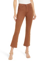 Pistola Lennon High Waist Crop Bootcut Pants in Coated Cognac at Nordstrom