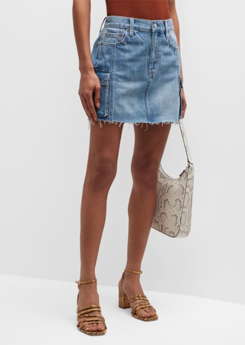 PISTOLA Rhea Mini Denim Cargo Skirt