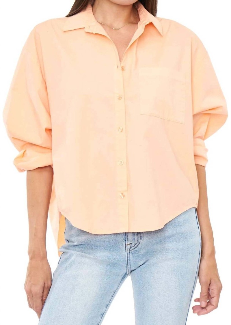 PISTOLA Sloane Oversized Button Down Shirt In Sherbet