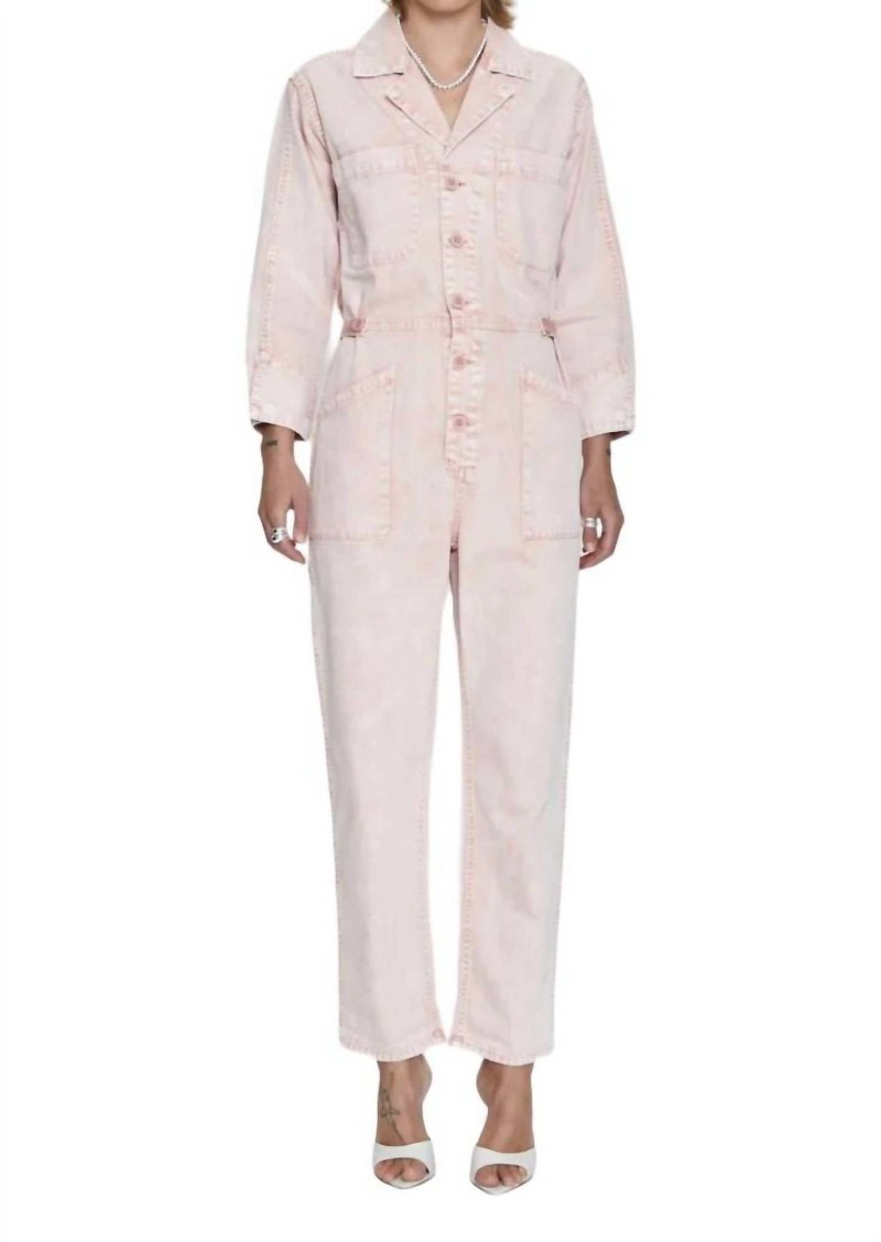 PISTOLA Tanner Longsleeve Field Jumpsuit In Pink