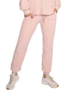 PJ Salvage Cable Lounge Jogger Pants In Pink Clay