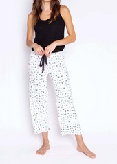 PJ Salvage Floral Crop Pajama Pant In Ivory