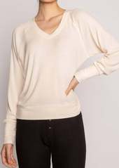 PJ Salvage Long Sleeve Textured Knit Top In Stone