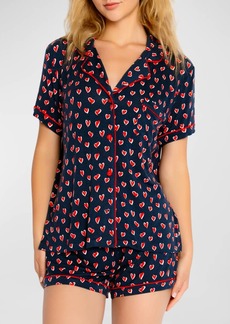 PJ Salvage Love You More Heart-Print Shorts Pajama Set