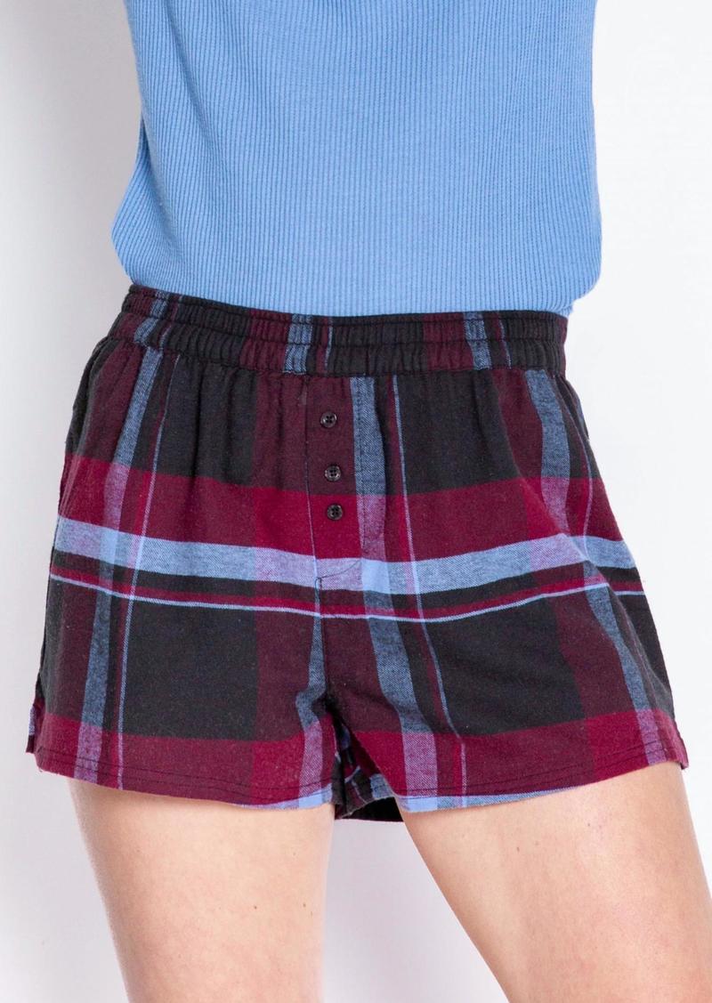PJ Salvage Mad For Plaid Shorts In Charcoal