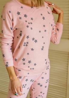 PJ Salvage Peachy Party Long Sleeve Tee In Blush