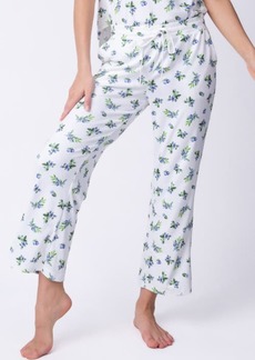 PJ Salvage Blueberry Print Pointelle Crop Pajama Pants