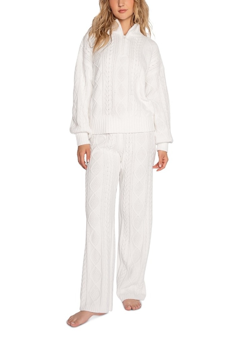 Pj Salvage Cable Knit Long Sleeve Lounge Set
