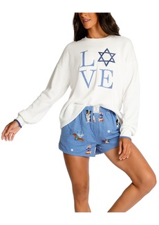 Pj Salvage Cotton Flannel Shorts Hanukkah Pajama Set