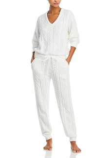 Pj Salvage Long Sleeve Cable Knit Sweater & Pants Pajama Set