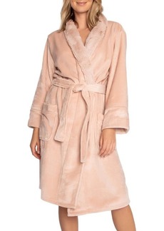 PJ Salvage Luxe Plush Faux Fur Trim Robe
