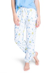 PJ Salvage Smiley Tie Dye Lounge Joggers in Blue at Nordstrom
