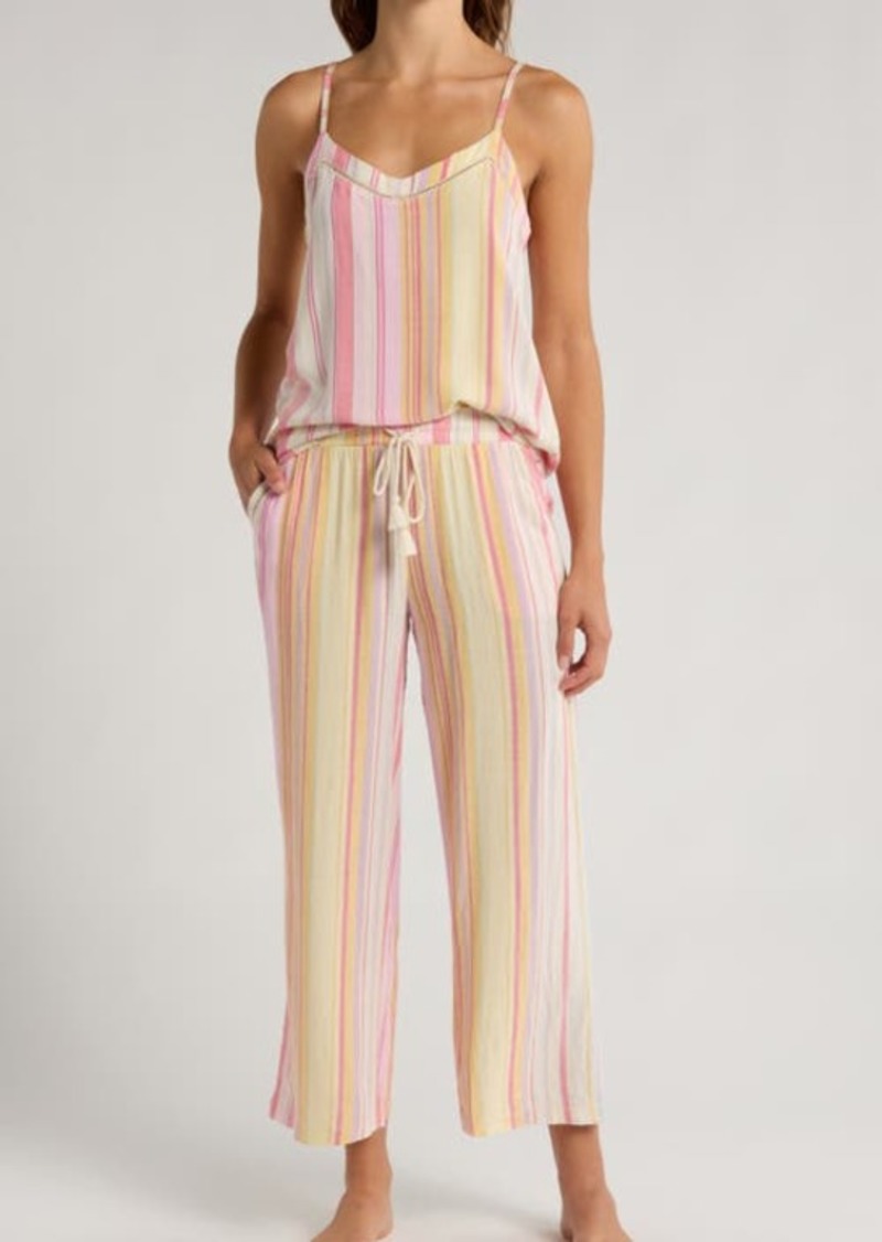 PJ Salvage Staycation Stripe Crop Pajamas