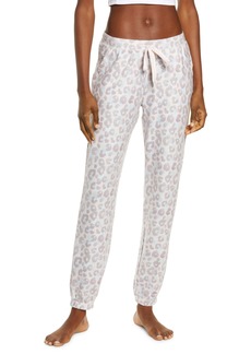 PJ Salvage Women's Leopard Love Lounge Pants in Light Pink at Nordstrom