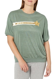 PJ Salvage womens Loungewear Gold Star Status Short Sleeve T-shirt Pajama Top   US