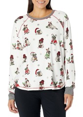 PJ Salvage Women's Loungewear Merry Puggin Christmas Long Sleeve Top  XS
